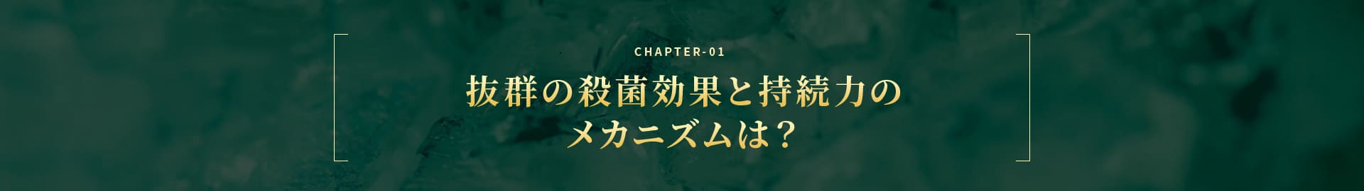 CHAPTER-01 抜群の殺菌効果と持続力のメカニズムは？