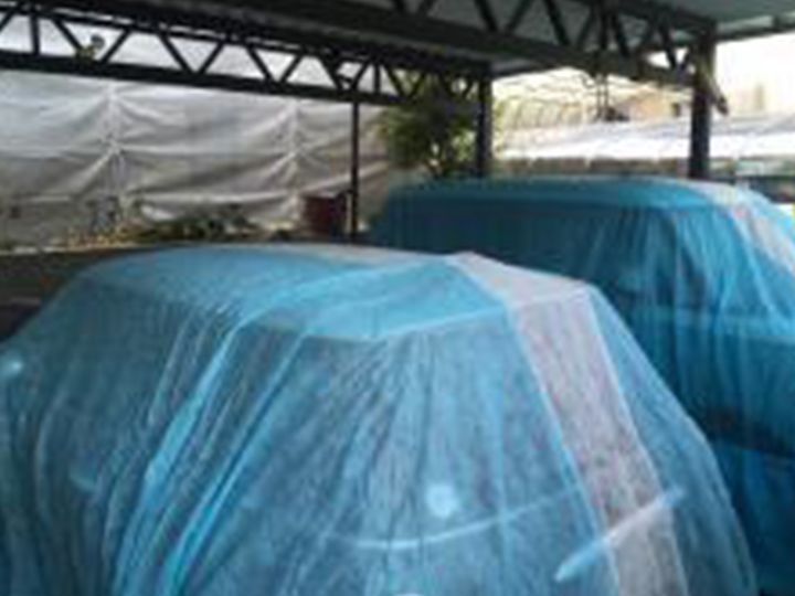 お車も汚れてしまわないようにしっかりと養生します。