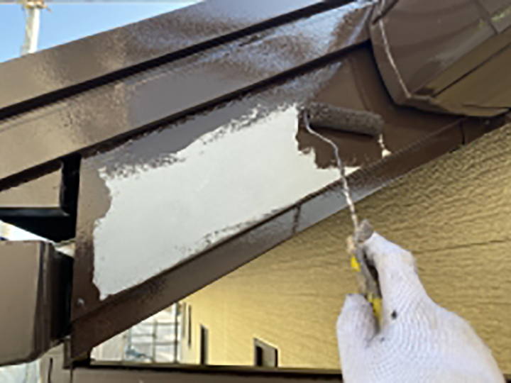 破風仕上げ1回目です。