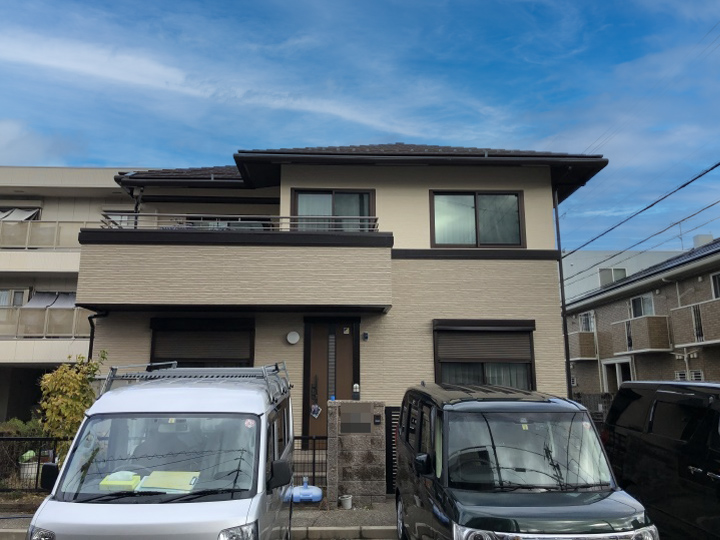 S様邸 外壁塗装リフォーム／バルコニー笠木カバー工法