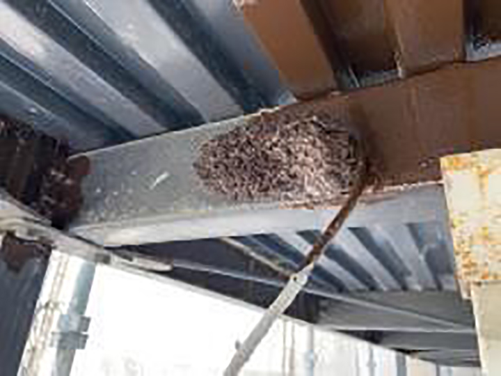 鋼製階段仕上げ1回目を行います。